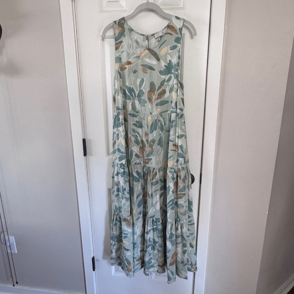A New Day Womens Green Floral Maxi Dress Size M Medium New with Tags